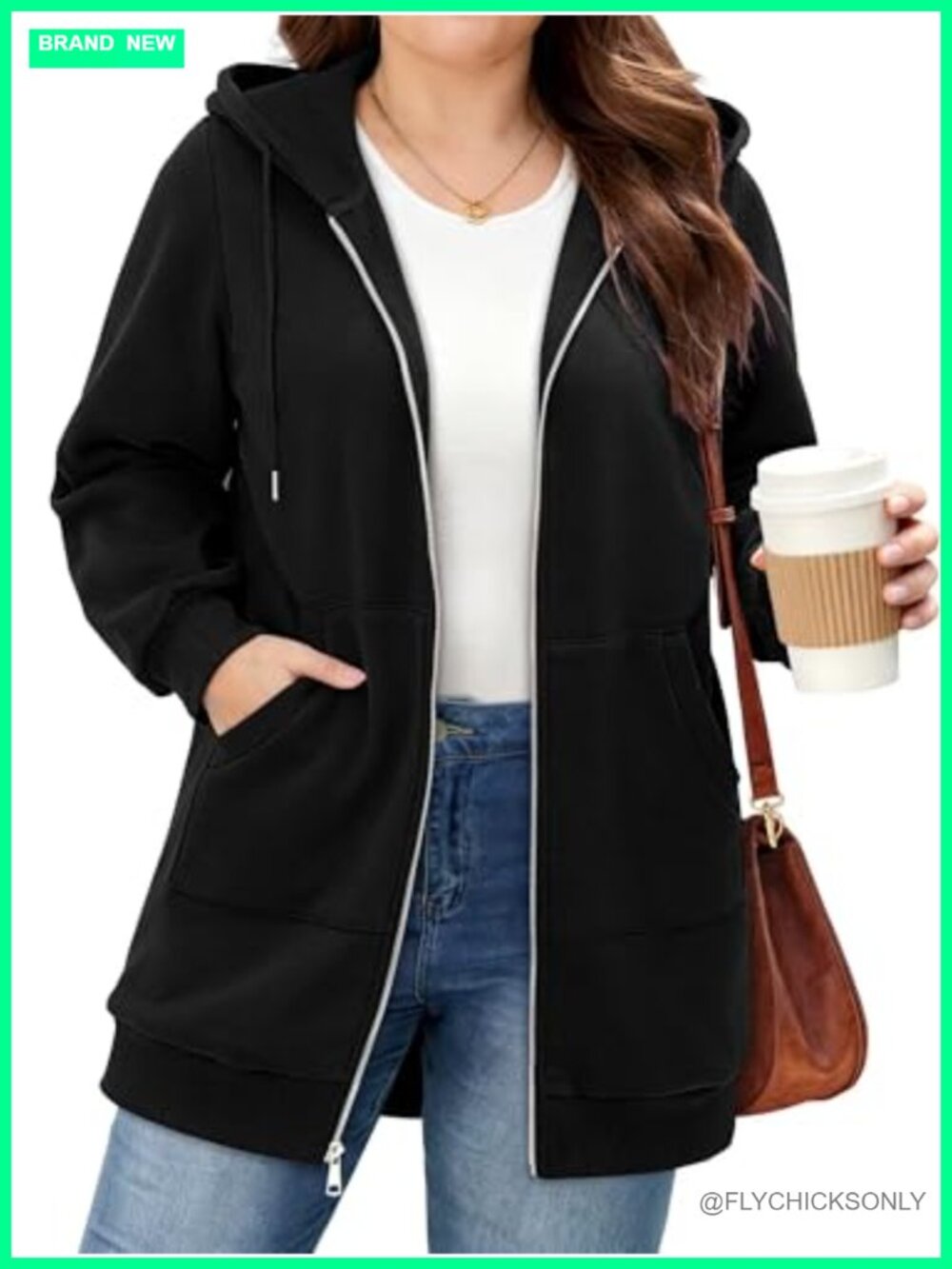 StunShow Plus Size Zip Up Hoodie Oversized Y2K Fleece Sweatshirt with Pocket